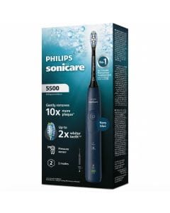 Philips Sonicare 5500 Series Electric Toothbrush HX7113/04, Navy Blue - 2 Settings, Pressure Sensor