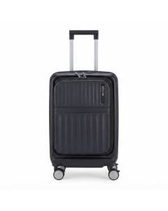 American Tourister Trento+ 54cm Hard Shell Carry-On Suitcase, Expandable Polycarbonate Spinner | Black