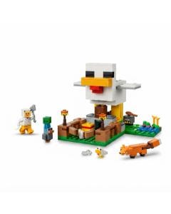 LEGO Minecraft Chicken Farm Building Set, Creative Animal Care Toy for Kids, Includes Chicken Fan, 7+ years