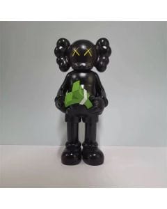 Luxury Signature Kaws Cash Figure Black, 30cm Collectible Art Statue, Modern Vinyl Resin Display Ornament for Home, Office, Shelf & Gift