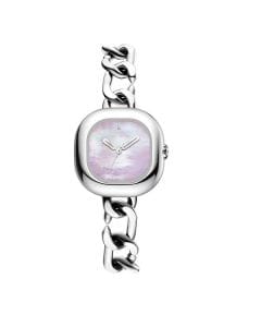 CIGA Design D Series Pink Women's Quartz Analog Watch, Stainless Steel Silver Case, Pink Dial, Mineral Crystal, 3 ATM Water Resistant