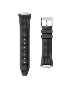 Saatchi Grey Rubber Watch Strap, Premium Replacement Band with Stainless Steel Buckle