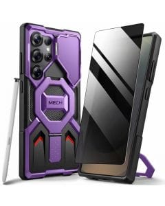 TONGATE Magnetic Case for Samsung Galaxy S25 Ultra, Rugged Shockproof Cover with Ring Stand and Camera Cover