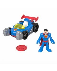 Fisher-Price Imaginext DC Super Friends Metal Force Supermobile Toy Car Set with Superman Action Figure, Lights & Sounds