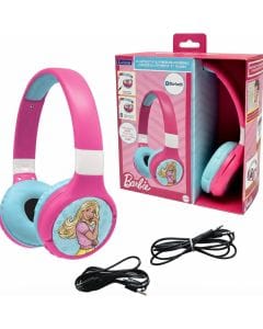Lexibook Barbie 2-in-1 Kids Bluetooth 5.0 & Wired Headset, Volume Limiting, Built-in Microphone