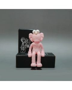 Luxury Signature Kaws Toy Figure, Pink Collectible Art Figure, 12cm Decorative Display Sculpture