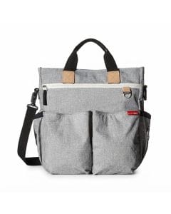 Skip Hop Duo Signature Diaper Bag, Spacious Main Compartment With 10 Pockets, Comfortable Carrying Options, Stroller Friendly Design - Gray Melange