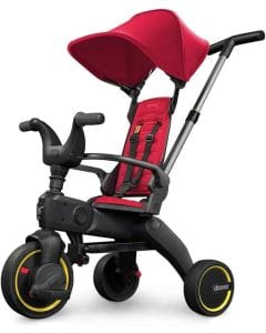 Doona Compact Folding Baby Trike Ride-On 4 Growth Stages 10 Months to 3 Years Adjustable Handle Canopy Flame Red | DN0064