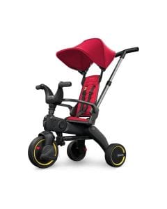Doona Compact Folding Baby Trike Ride-On 4 Growth Stages 10 Months to 3 Years Adjustable Handle Canopy Flame Red | DN0064