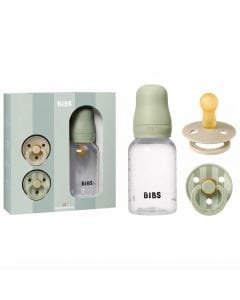 BIBS Baby Sprinkle Gift Set, Natural Rubber Latex Nipples, BPA Free Materials, Natural Comfort - Sage