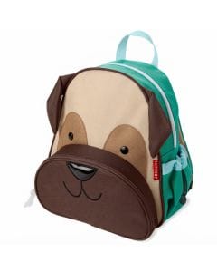 Skip Hop Zoo Pug Backpack, Comfortable Padded And Adjustable Shoulder Straps, Adjustable Mesh Bottle Pocket, Easy Access Zipped Front Pocket - Multicolour