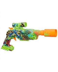 Nerf Zombie Driller Dart Blaster, 5-Dart Rotating Cylinder, Removable Scope, 16 Darts