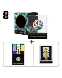 Adidas Matchday Accessories Bundle FIFA Matchball + Cubed 3D Trophy Replica + Pin Badge, Backing Card (603001000013821,603001000013810,603001000013808)