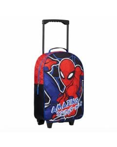 Marvel Kids Trolley Suitcase - Foldable Avengers & Spiderman Travel Carry On Luggage for Boys