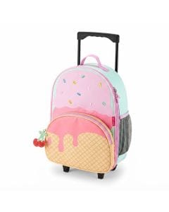Skip Hop Ice Cream Spark Style Kids Carry On Rolling Luggage 3+ Years, Smooth Rolling Wheels, Lightweight Yet Durable Construction - Multicolour
