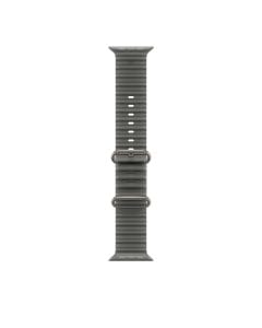 Apple Watch 49mm Alpine Loop, Natural Titanium Finish, Large, Durable Woven Watch Band - Translucent Black | MK7P4ZM/A
