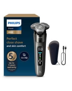 Philips i9000 Wet & Dry Electric Shaver with SkinIQ, Triple Action Lift & Cut, Dual Steel Precision Blades, 360° Precision Flexing Head, 50-Minute Runtime | Dark Slate - X9002/05