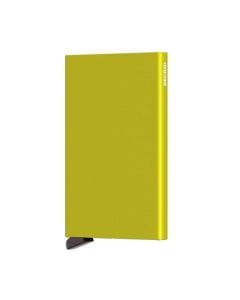 Secrid Cardprotector Lime Wallet, Holds 4 Embossed or 6 Flat Cards, Slim Aluminum Card Holder, Lightweight 63x102x8mm Design, Made in Holland
