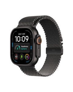 Apple Watch Ultra 4 GPS + Cellular 49mm Smartwatch, Black Titanium Case, Rugged Outdoor Design, Medium Milanese Loop | Black - MJAV4AF/A