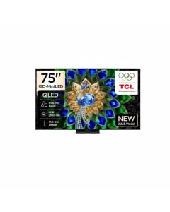 TCL 75 Inch 4K QD Mini LED Smart Google TV, Premium Wallpaper High HDR, 144Hz, Dolby Vision Atmos, ONKYO Audio, Art TV - 75A400U - Black
