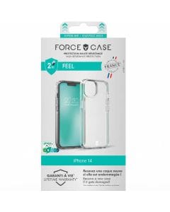 Force Case Feel for iPhone 14, Reinforced Transparent Cover, 50% Recycled Plastic and 2m Drop Protection