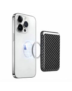 MONOCARBON Real Carbon Fiber Magnetic Wallet for iPhone 15–12 Series, Slim RFID-Blocking MagSafe Card Holder