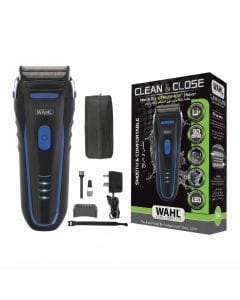 Wahl Clean & Close Wet & Dry Men's Shaver, Lithium-Ion, Flexible Foil Cutters, Long Runtime, Quick Charge | Blue/Black - 7063-027