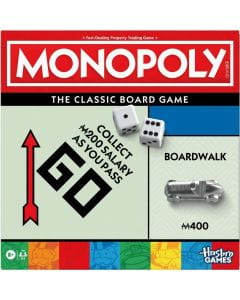 Monopoly Board Game Classic Property Trading Game with Banker Storage Tray, 8 Larger Metal  2 to 6 Players