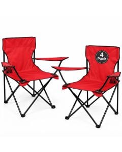 ECVV Portable Folding Beach Chairs Set of 4, Lightweight Camping Chairs for Adults with Carry Bag