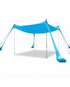 Homodoskey Large Beach Tent Sunshade, UPF 50+ Portable Canopy with 4 Foldable Aluminum Poles