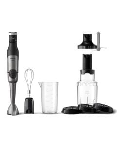 Philips 5000 Series Hand Blender, 1200W, ProMix Technology, SpeedTouch Control, Whisk & XL Chopper, Spiralizer, Stainless Steel Blades - HR2684/00