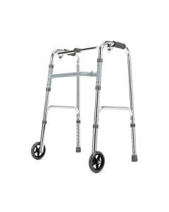 CareMax CA811LG-5 Aluminium Walker with Wheels | Lightweight Folding Walking Aid, Adjustable Height, Easy Mobility | 2000000811529