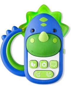 Skip Hop Zoo Dinosaur Phone Toy 6+ Months, Press Nose To Light-up Dino's Spikes, Helps Develop Fine Motor Skills - Multicolour