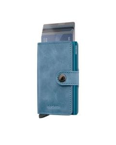 Secrid MV Wallet, Premium Teal Leather Card Holder, RFID Protection, Quick Card Access, Slim Design, Secure Snap Closure