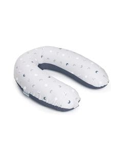 Doomoo Buddy Nursing Pillow, Multi-functional, Ergonomic Design, Removable Cover, Comfortable, Soft And Flexible - Blue Gray Moon