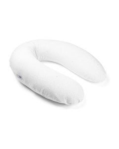 Doomoo Buddy Nursing Pillow, Multi-functional, Ergonomic Design, Removable Cover, Comfortable, Soft And Flexible - Silver Dots