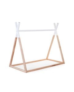 Childhome Tipi Cot Bed Frame 70x140cm, Premium Solid Beech Wood Build, Comfortable Sleeping Setup, Safe And Sturdy Construction - White