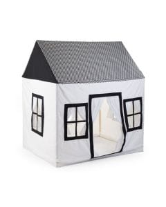 Childhome Cotton Big Playhouse, Imaginative Adventures, Lightweight Design, Easy Setup - Black/White