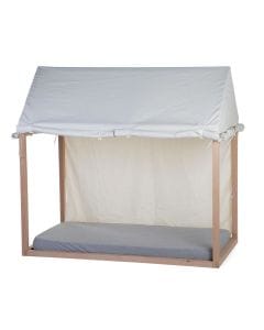 Childhome Bed Frame House Cover 90x200cm, Handy Windows, Roll-Up Sides, Very Easy To Attach - White