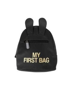 Childhome My First Bag, Adjustable And Removable Chest Strap, Water-Resistant Fabric, Secure And Comfortable Design - Black
