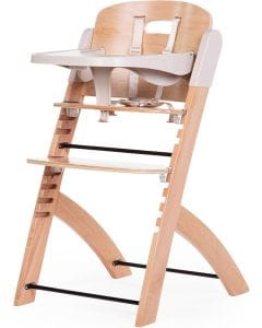 Childhome Ergonomic Adjustable Baby & Toddler High Chair Seat Harness Bumper Tablet Tray Grows with Child 85kg Natural | EVOSITNABG