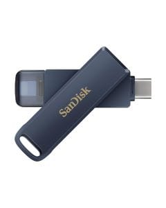 SanDisk Phone Drive USB Type-C for iPhone 128GB with Lightning & USB-C Connectors, Auto Photo Backup & Fast File Transfers | Metallic Blue - 619659211851