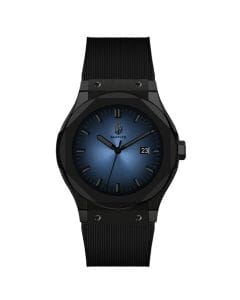Saatchi L' Ottagono Mare Blu Watch, Japanese Quartz Movement, 42mm Case, Blue Silicone Strap with Butterfly Closure, 5ATM Water Resistant