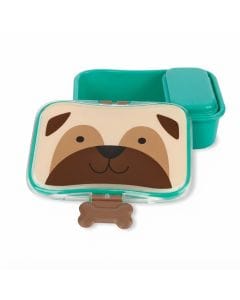 Skip Hop Zoo Pug Lunch Kit 3+ Years, 700mL Capacity, Easy-open Clips In Fun Shapes, Leakproof Design, Dishwasher Safe - Multicolour