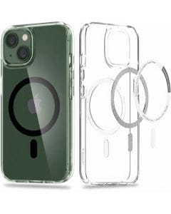 Spigen Ultra Hybrid MagFit Case for iPhone 13, Black, Shockproof Protective Cover with Integrated MagSafe Compatibility