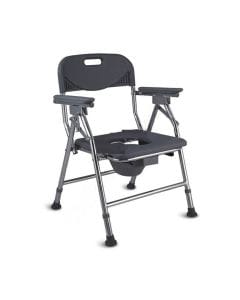 CareMax Aluminium Commode Chair, PE Seat, Lightweight Durable Frame, Portable Toilet Chair, Easy-Clean Design | CA6996L (2000000699615)