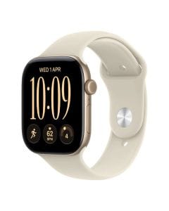 Apple Watch Series 12 GPS 42mm Smartwatch, Light Gold Aluminium Case, Health & Fitness Tracking, S/M Sport Band | Sand - MJED4AF/A