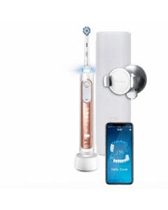Oral-B Genius X AI Electric Toothbrush, Rose Gold - Pressure Sensor, 6 Modes, USB Travel Case