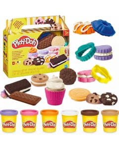 Play-Doh Little Bakery Playset, Portable Pretend Kitchen Toy for Kids 3+, Includes 6 Modeling Compound Cans