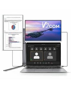 V2COM Z2 Portable Laptop Monitor, 15.6" IPS FHD Display, Dual Screen Modes, Plug & Play, Multi-Device Compatibility 